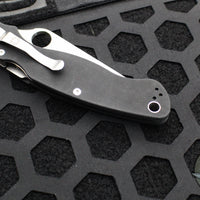 Spyderco Military 2 Folding Knife- Modified Clip Point- Black G-10 Scales- Satin Full Serrated Blade C36GS2