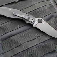 Spyderco Military 2 Folding Knife- Modified Clip Point- Black G-10 Scales- Black Full Serrated Blade C36GSBK2