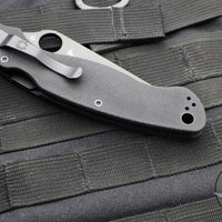 Spyderco Military 2 Folding Knife- Modified Clip Point- Black G-10 Scales- Black Full Serrated Blade C36GSBK2