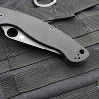 Spyderco Military 2 Folding Knife- Modified Clip Point- Black G-10 Scales- Black Full Serrated Blade C36GSBK2