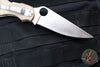 Spyderco Military Folding Knife- Modified Clip Point- Brown Micarta Handle- Satin CRU-WEAR Steel Blade C36MPCW2