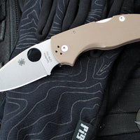 Spyderco Native 5 Lockback Folder- Brown G-10 Handle- Satin 15V Steel Blade C41GPBN15V5