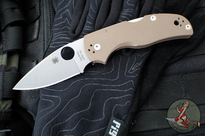 Spyderco Native 5 Lockback Folder- Brown G-10 Handle- Satin 15V Steel Blade C41GPBN15V5