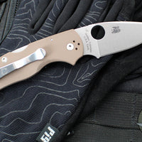 Spyderco Native 5 Lockback Folder- Brown G-10 Handle- Satin 15V Steel Blade C41GPBN15V5