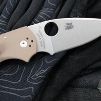 Spyderco Native 5 Lockback Folder- Brown G-10 Handle- Satin 15V Steel Blade C41GPBN15V5