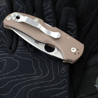 Spyderco Native 5 Lockback Folder- Brown G-10 Handle- Satin 15V Steel Blade C41GPBN15V5