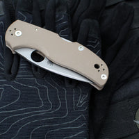 Spyderco Native 5 Lockback Folder- Brown G-10 Handle- Satin 15V Steel Blade C41GPBN15V5