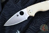 Spyderco Native 5 Lockback Folder- Brown Micarta Handle- Satin CPM-Cru Wear Steel Blade C41MPCW5