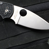 Spyderco Native 5 Lockback Knife- Black Handle- Satin Flat Ground Blade C41PBK5