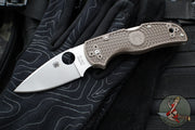 Spyderco Native 5 Lockback Knife- Brown FRN Lightweight Handle- Satin Flat Ground 15V Blade C41PBN15V5