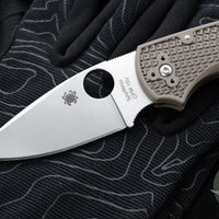 Spyderco Native 5 Lockback Knife- Brown FRN Lightweight Handle- Satin Flat Ground 15V Blade C41PBN15V5