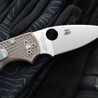 Spyderco Native 5 Lockback Knife- Brown FRN Lightweight Handle- Satin Flat Ground 15V Blade C41PBN15V5