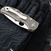 Spyderco Native 5 Lockback Knife- Brown FRN Lightweight Handle- Satin Flat Ground 15V Blade C41PBN15V5