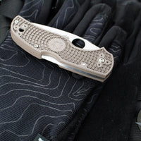 Spyderco Native 5 Lockback Knife- Brown FRN Lightweight Handle- Satin Flat Ground 15V Blade C41PBN15V5
