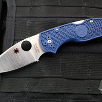 Spyderco Native 5 Blue Handle Satin SPY27 Flat Ground Lockback Knife C41PCBL5