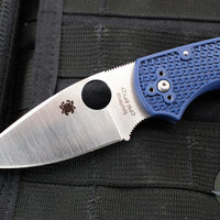 Spyderco Native 5 Blue Handle Satin SPY27 Flat Ground Lockback Knife C41PCBL5