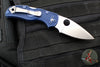 Spyderco Native 5 Blue Handle Satin SPY27 Flat Ground Lockback Knife C41PCBL5