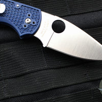 Spyderco Native 5 Blue Handle Satin SPY27 Flat Ground Lockback Knife C41PCBL5