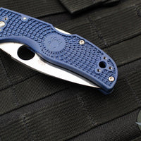 Spyderco Native 5 Blue Handle Satin SPY27 Flat Ground Lockback Knife C41PCBL5