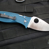 Spyderco Lil' Temperance- Teal Blue FRN Handle- Satin K390 Steel Blade