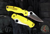 Spyderco Paramilitary 2- Salt Series- Yellow Lightweight Handle-Satin Magnacut Blade C81PYL2
