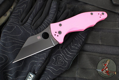 Spyderco Yojimbo- Wharncliffe- Pink G-10 Handle- Black S30V Steel Blade SPRINT RUN C85GPNBKP2