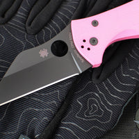 Spyderco Yojimbo- Wharncliffe- Pink G-10 Handle- Black S30V Steel Blade SPRINT RUN C85GPNBKP2