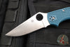 Spyderco Stretch Lockback Folder- Blue FRN Handle- Satin Flat Ground Blade C90FP2K390