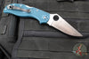 Spyderco Stretch Lockback Folder- Blue FRN Handle- Satin Flat Ground Blade C90FP2K390