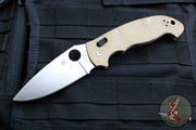 Spyderco Manix 2 XL Folder- Brown Canvas Micarta- Satin CPM-Cruwear Steel Blade C95MPCW2