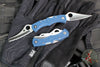 Spyderco Dyad Jr- Double Bladed Compression Lock Folder- Cobalt Blue FRN Handle- Satin SPY27 Steel Blades C39P&SCBL