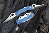 Spyderco Dyad Jr- Double Bladed Compression Lock Folder- Cobalt Blue FRN Handle- Satin SPY27 Steel Blades C39P&SCBL