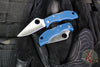 Spyderco Ladybug Lockback Knife- Lightweight Cobalt Blue FRN Handle- Satin SPY27 Steel Blade LPCBL3