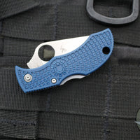 Spyderco Manbug- Cobalt Blue FRN Handle- Satin SPY27 Steel Blade MBCBL