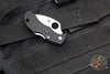 Spyderco Manbug Lockback Knife- Hawkbill Edge- Black Handle- Satin Full Serrated Blade MBHBS