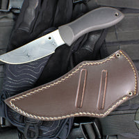 Spyderco Moran Fixed Blade- Upswept- Gray/Black FRN Handle- Damasteel Blade FB01PGYD SN 914/1180