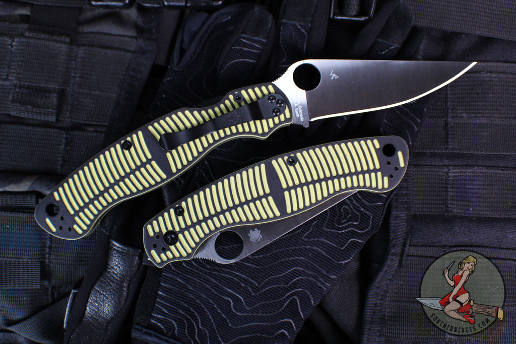 Spyderco Military Folding Knife- Modified Clip Point- Salt- Yellow/Bla ...