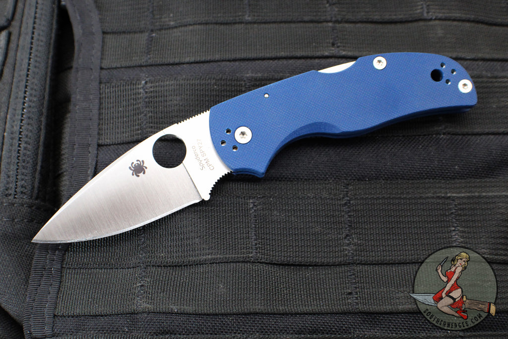 Spyderco Native 5 Lockback Folder- Cobalt Blue G-10 Handle- Satin SPY27 Steel Blade C41GPCBL5