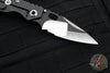 Mick Strider Custom SnG Folder- Drop Point- Nightmare Grind- SERRATED- Blackened Flats- Flamed Titanium Double Winged-Skull Graphics