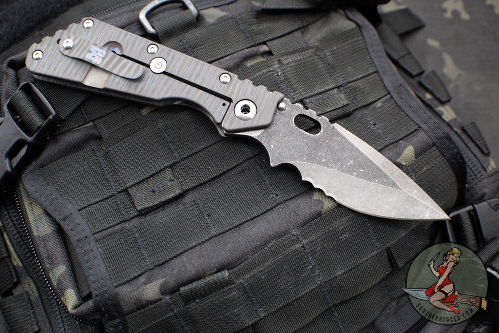 Mick Strider Custom XL-Grandpa Finished Spear Point- Double Flamed Ti ...