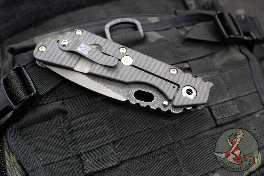 Mick Strider Custom XL-Grandpa Finished Bellied Spear Point- Double Fl ...