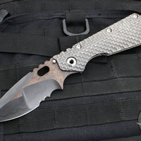 Mick Strider Custom XL- Single Edge with Hamon Nightmare Grind- Serrated- False Upper Swedge Double Gunner Grip Titanium Handle