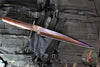 One-Off  Mick Strider Custom Fixed Short Sword- Forged Damascus Blade and Guard- Vintage Micarta Handle