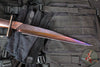 One-Off  Mick Strider Custom Fixed Short Sword- Forged Damascus Blade and Guard- Vintage Micarta Handle