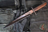 One-Off  Mick Strider Custom Fixed Short Sword- Forged Damascus Blade and Guard- Vintage Micarta Handle