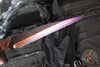 One-Off  Mick Strider Custom Fixed Short Sword- Forged Damascus Blade and Guard- Vintage Micarta Handle