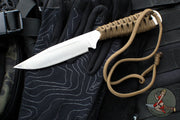Strider Knives Fixed Blade- Satin CTS-XHP Blade- Brown Cord