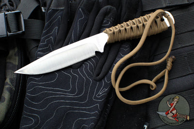 Strider Knives Fixed Blade- Satin CTS-XHP Blade- Brown Cord