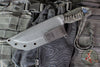 Strider Knives Fixed Blade- Large Chisel Ground Clip Point- Flamed And Blue/Purple Anodized Titanium- Black/White Cord