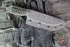 Strider Knives Fixed Blade- Large Chisel Ground Clip Point- Flamed And Blue/Purple Anodized Titanium- Black/White Cord